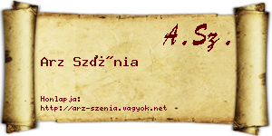 Arz Szénia névjegykártya